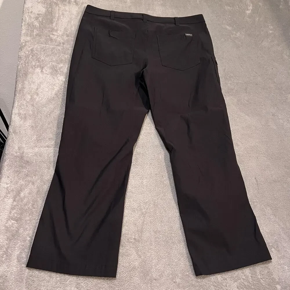 Eddie Bauer Rainier Pants Mens 40x29 Black Nylon Stretch Cargo Hiking Outdoor